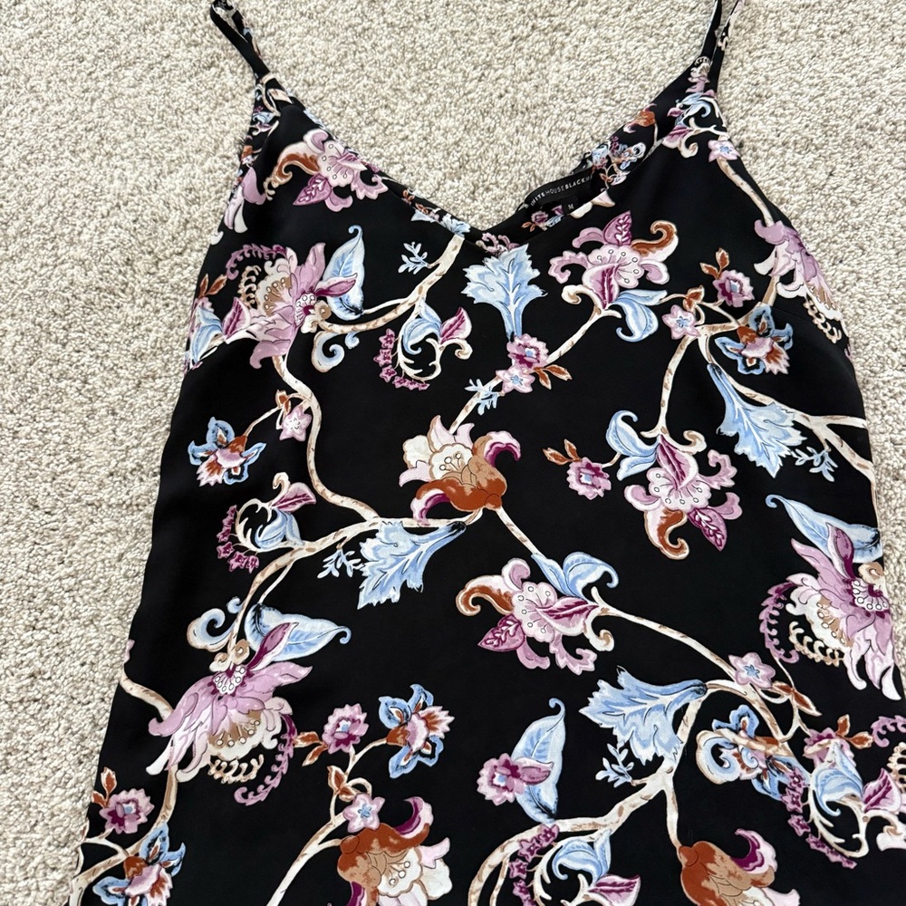 White House Black Market reversible Floral Black Camisole Top